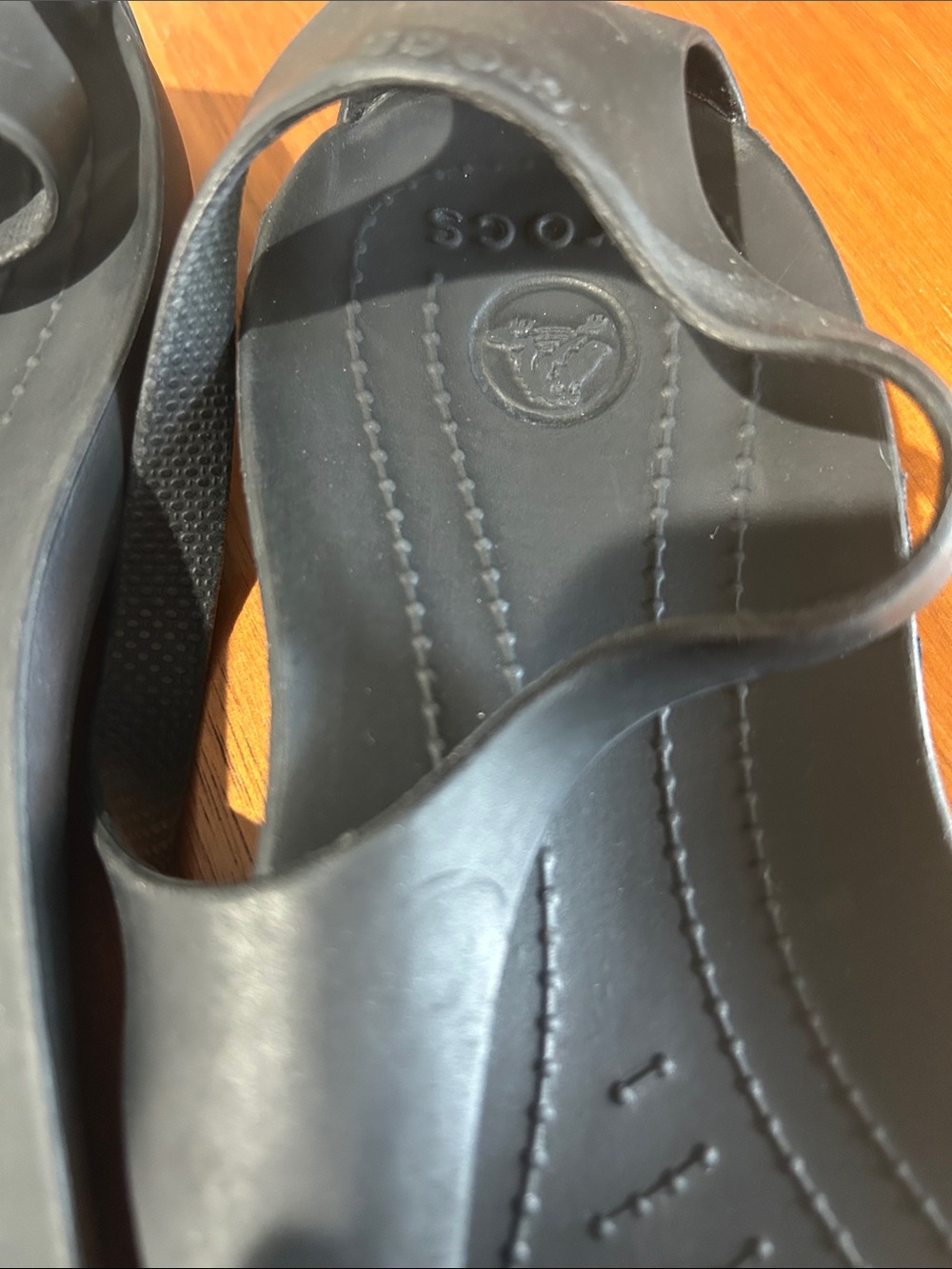 CROCS Women's Black Slingback Toe-Post Sandals - Picture 3 of 6